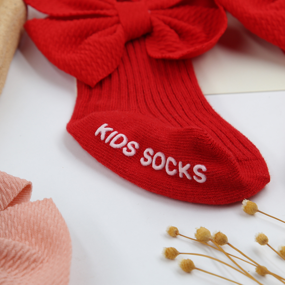 2Pcs/Set Big Bullet Bows Ealst - Unisex Baby Socks Non Slip 评论和价格