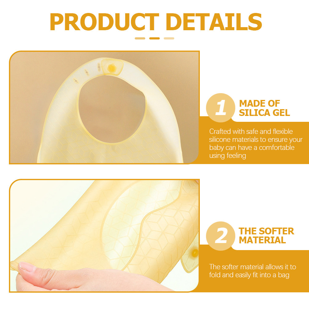 3pcs Silicone Baby Bibs – Soft - Waterproof Baby Bibs Silicone 评论和价格