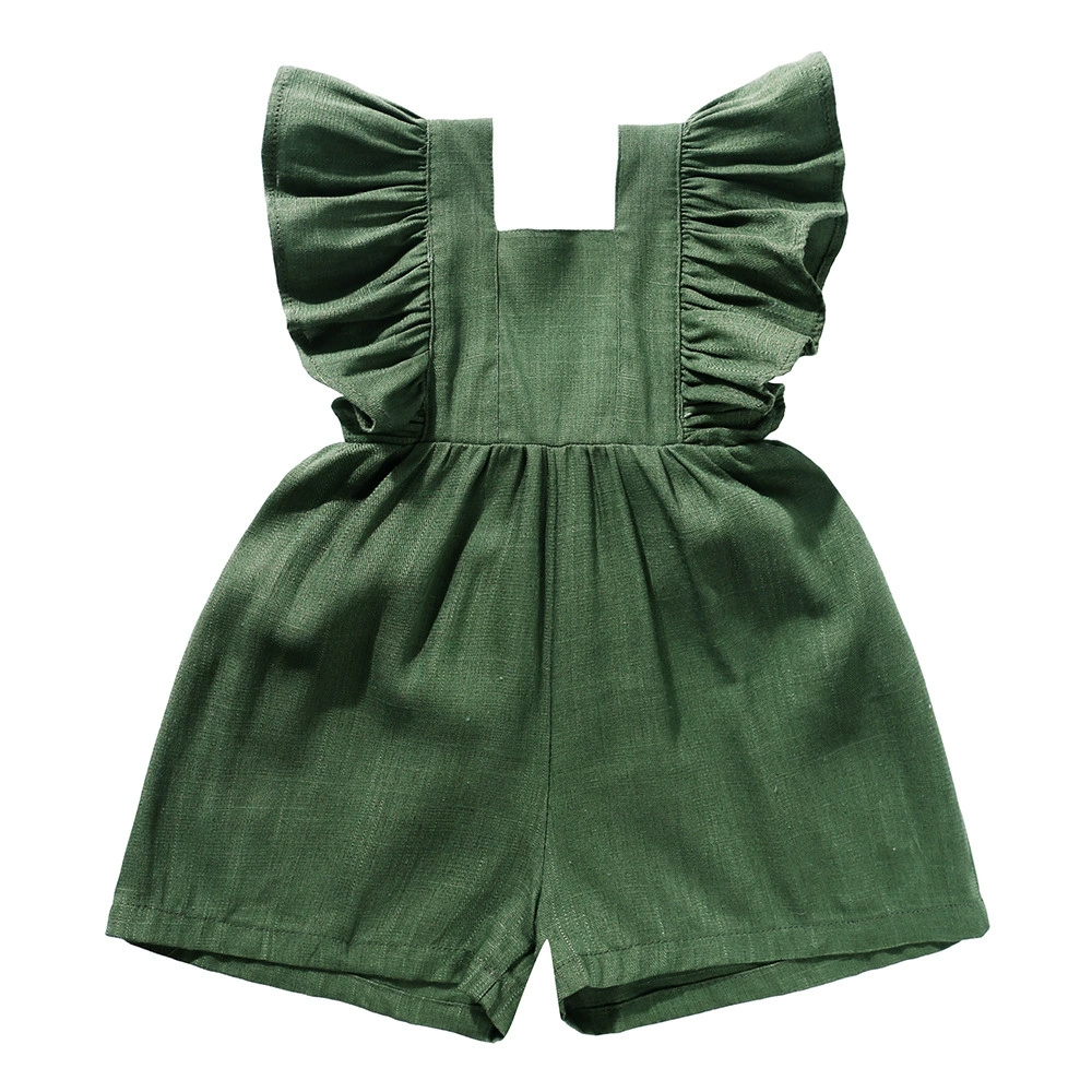 2026 Summer Newborn Baby Girl  - Baby Summer Linen Sleeveless Jumpsuit 评论和价格