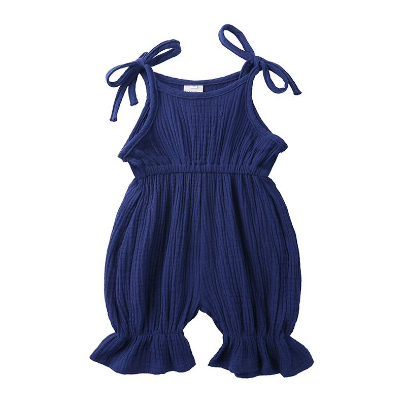 Summer Outfits Baby Girl Cloth - Baby Summer Linen Sleeveless Jumpsuit 评论和价格